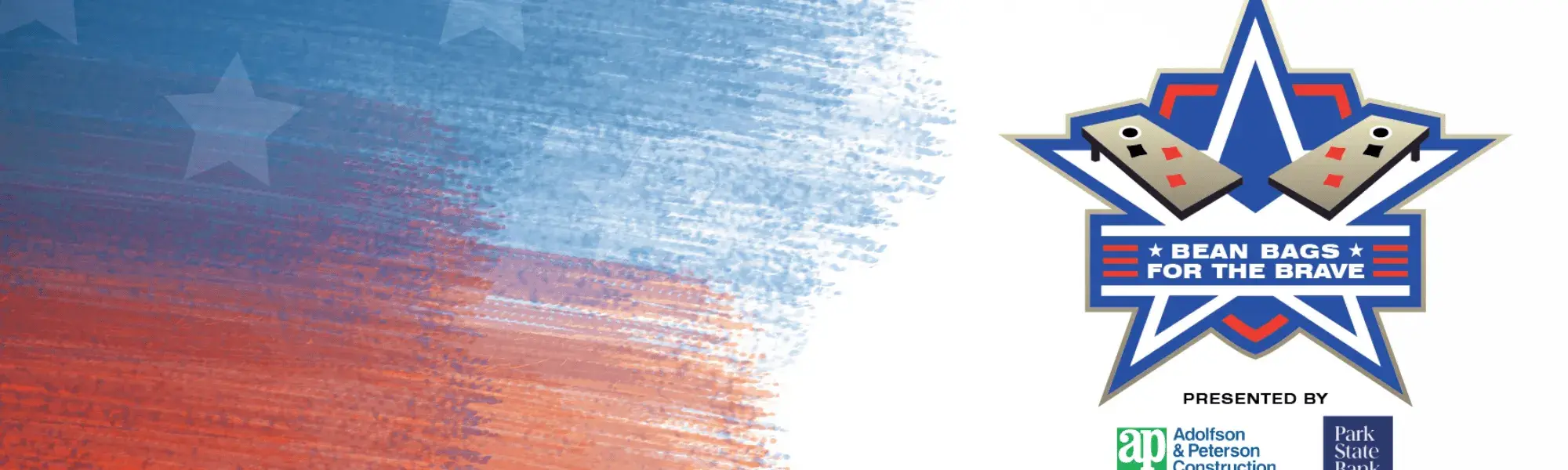 American Flag painting and Bean Bags for the Brave logo
