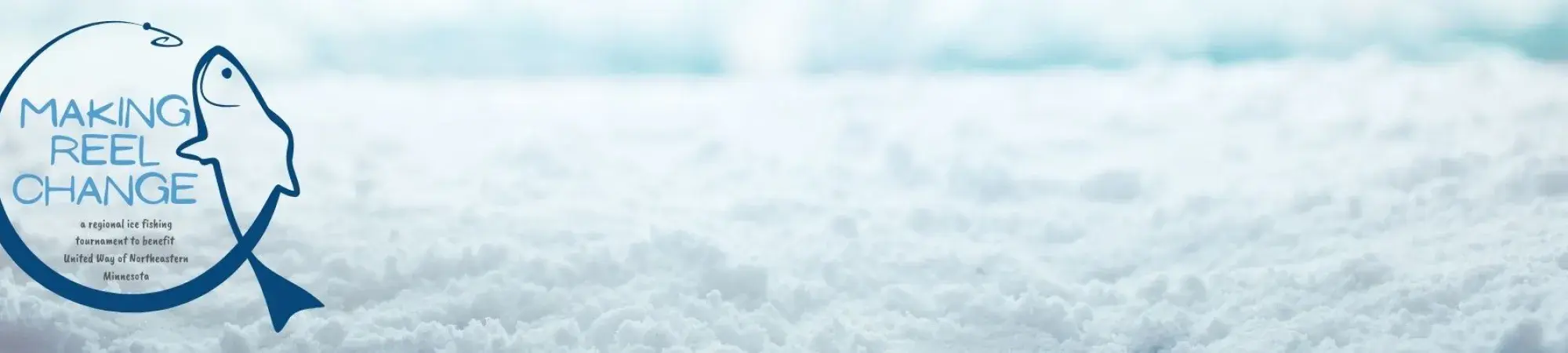 Snow in background, Making REEL Change logo in foreground
