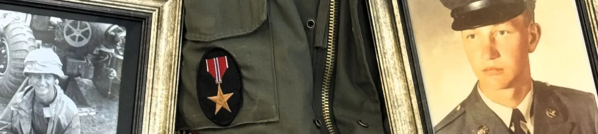 A veteran holds his service photos for Operation: Service Story