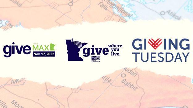 Give to the Max Logo, United Way Northeastern Minnesota Give Where You Live Logo, Giving Tuesday Logo