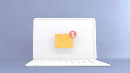 Email inbox shows a new notification